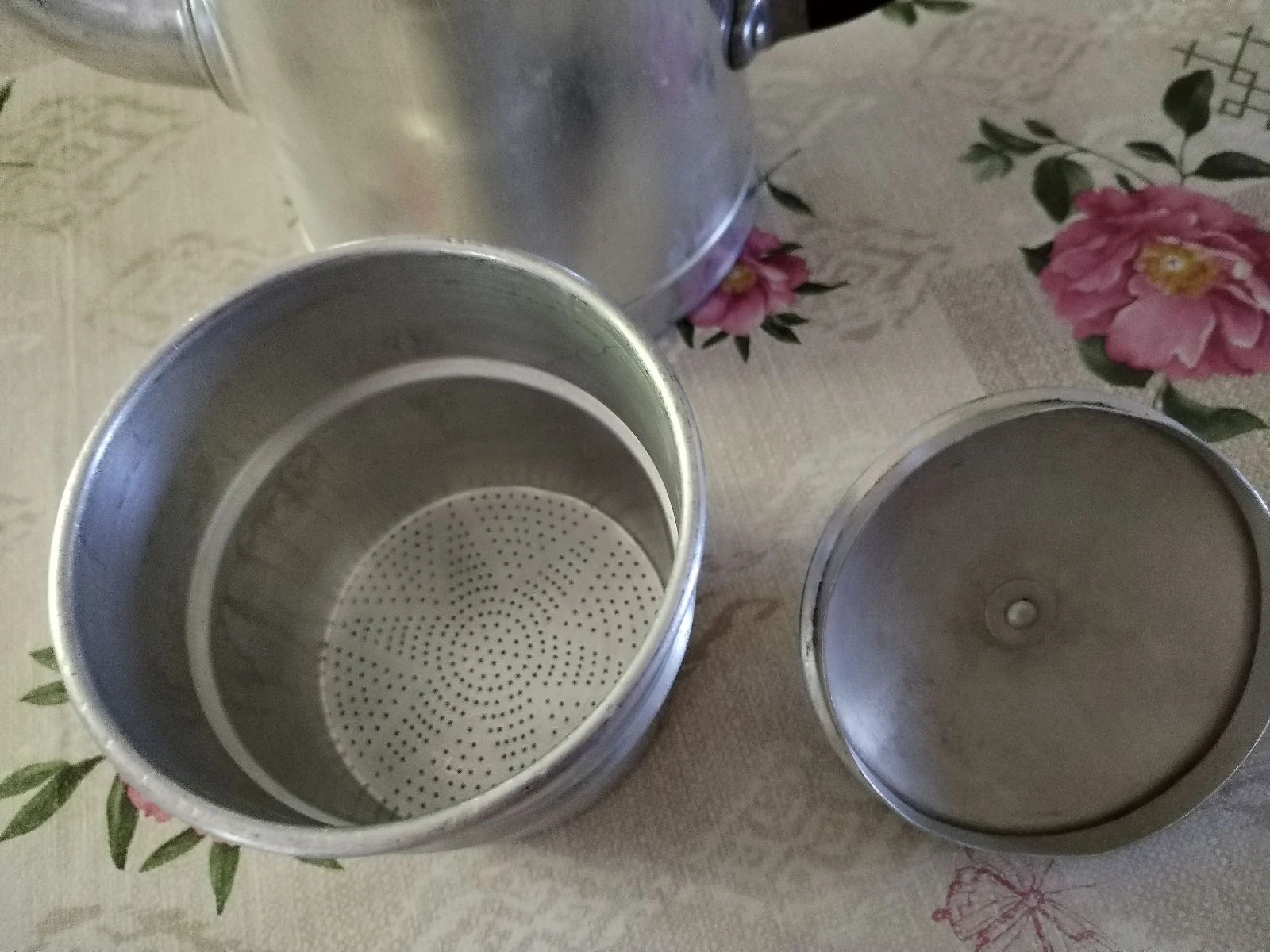 Mooi vintage retro aluminium koffiemachine uit de jaren 50/60. – photo 5